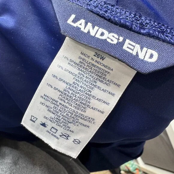 LANDS' END navy swim shorts size 26W - Picture 5 of 6